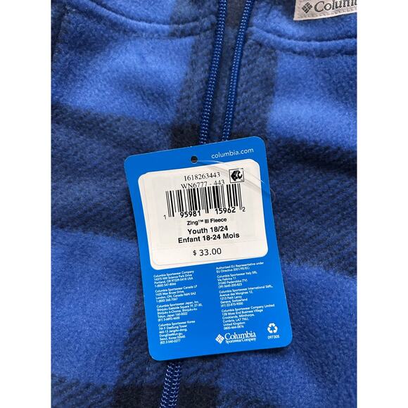 NWT Columbia Zing III Toddler Fleece Jacket, 18-24 Months - Picture 7 of 7